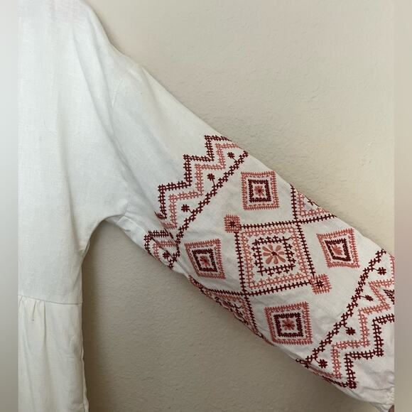 Madewell Embroidered-Sleeve Popover Midi Dress - Picture 8 of 15